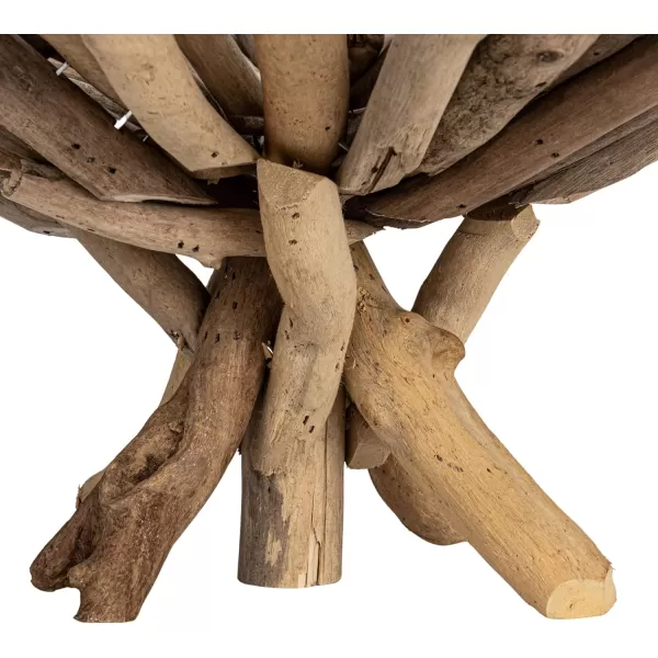 imageCreative CoOp Round Handmade Driftwood Footed Tray Natural