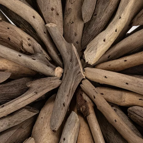 imageCreative CoOp Round Handmade Driftwood Footed Tray Natural
