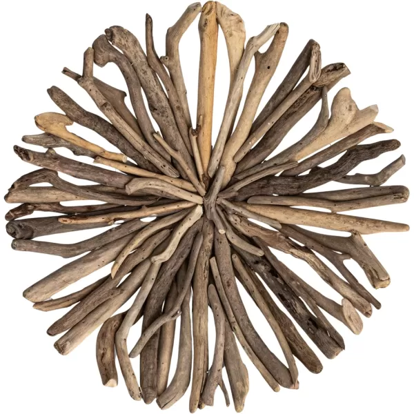 imageCreative CoOp Round Handmade Driftwood Footed Tray Natural