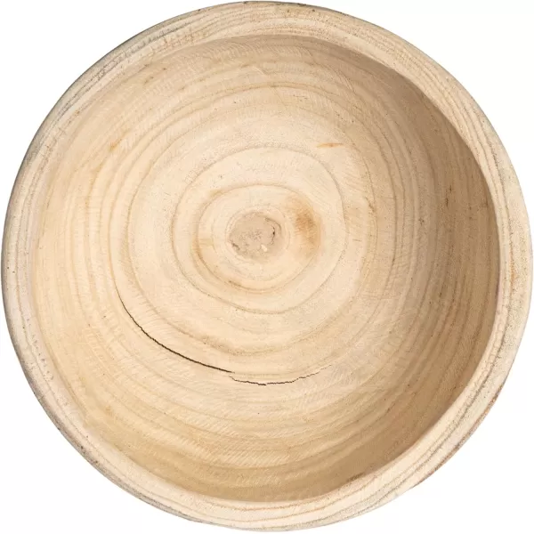 imageCreative CoOp Round Paulownia Wood Pedestal Bowl Marbled Brown FinishNatural