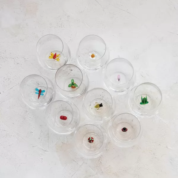 imageCreative CoOp Round Stemless Wine Glass Set Clear Set of 10