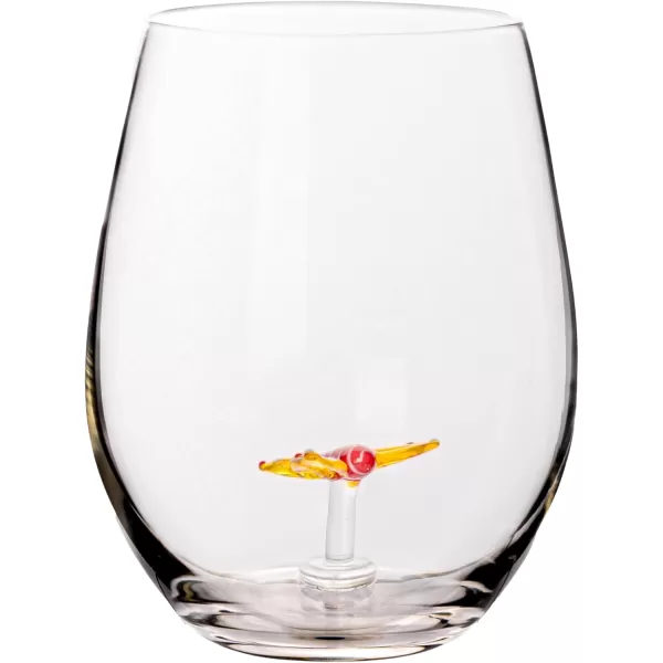 imageCreative CoOp Round Stemless Wine Glass Set Clear Set of 10