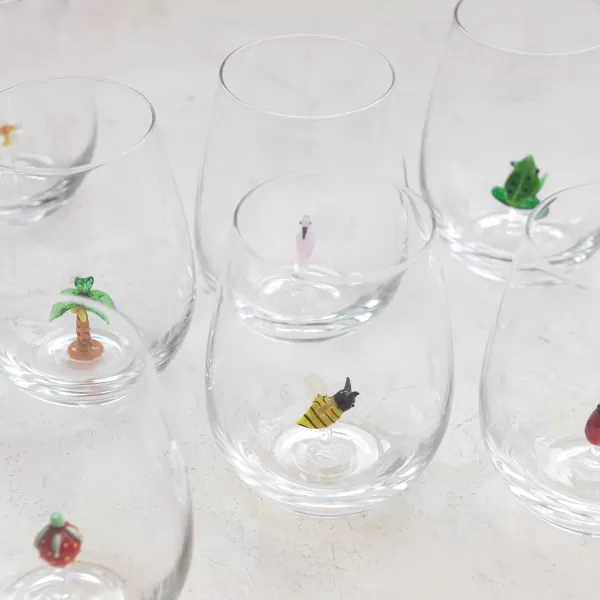 imageCreative CoOp Round Stemless Wine Glass Set Clear Set of 10