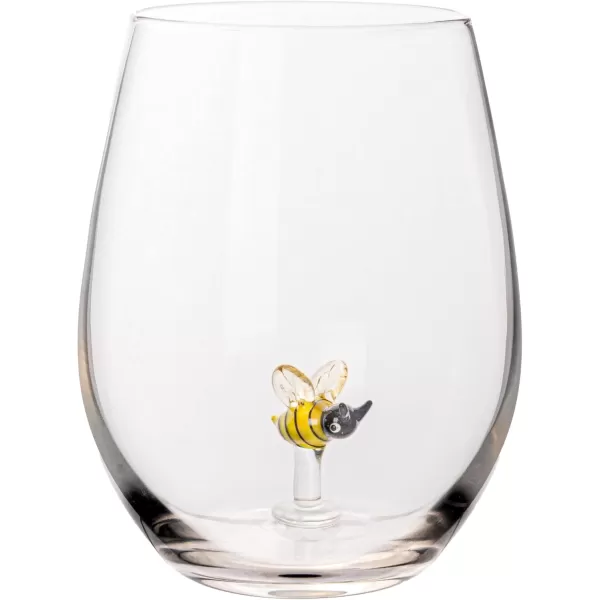 imageCreative CoOp Round Stemless Wine Glass Set Clear Set of 10