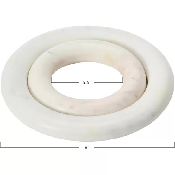 imageCreative CoOp Set of 2 Marble Trivets for Dining Table White