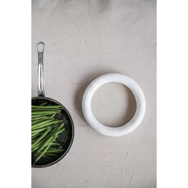 imageCreative CoOp Set of 2 Marble Trivets for Dining Table White