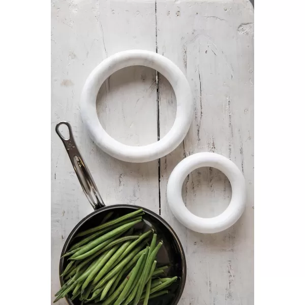 imageCreative CoOp Set of 2 Marble Trivets for Dining Table White
