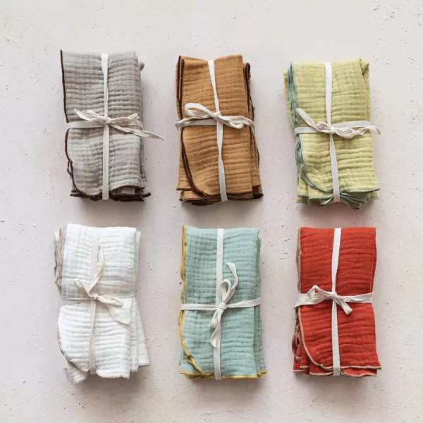 imageCreative CoOp Square Woven Double Cloth Set of 6 Colors Napkin Multi