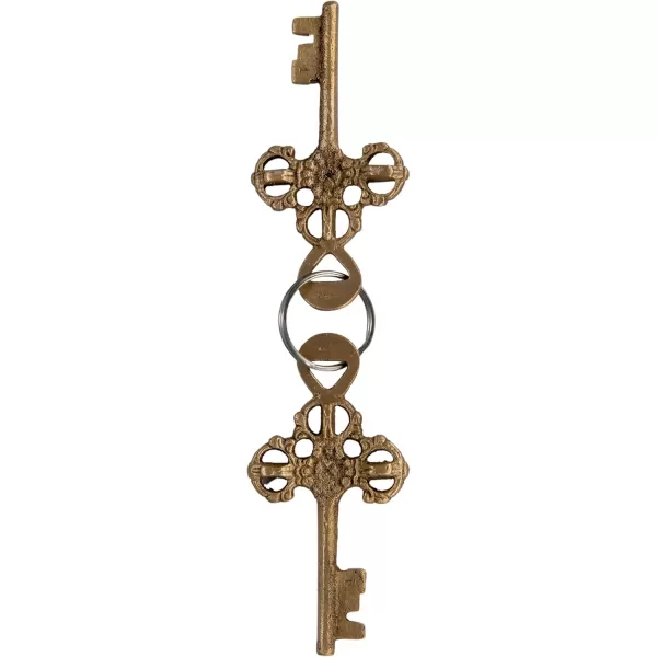 imageCreative CoOp Stainless Steel Heart Shaped Lock with Flowers and Matte Finish Brass Set of 3