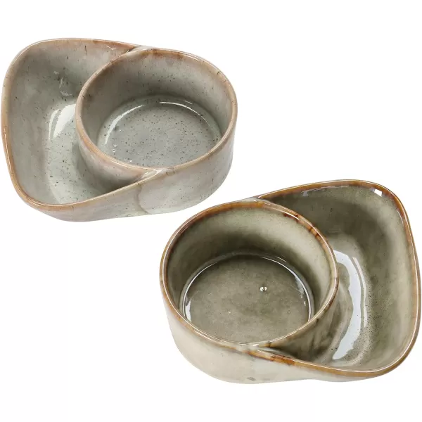 imageCreative CoOp Stoneware Cracker ampamp Soup Bowl Reactive Glaze 2 Colors Each One Will Vary Serveware Multi