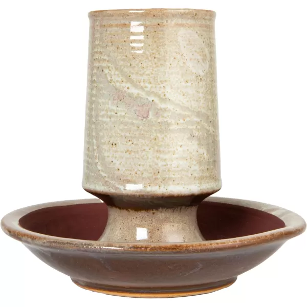 imageCreative CoOp Stoneware Striker Plate Reactive Glaze Grey Each One Will Vary Match Holder