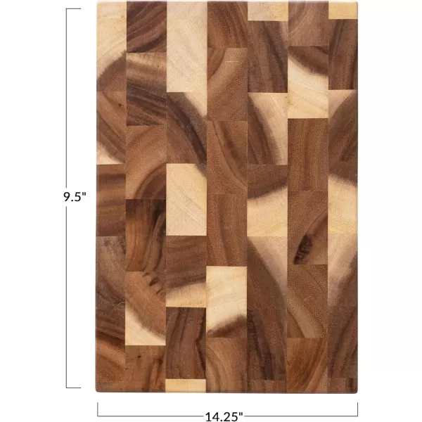 imageCreative CoOp Suar Wood End Grain Rectangle Cheese and Cutting Board Natural