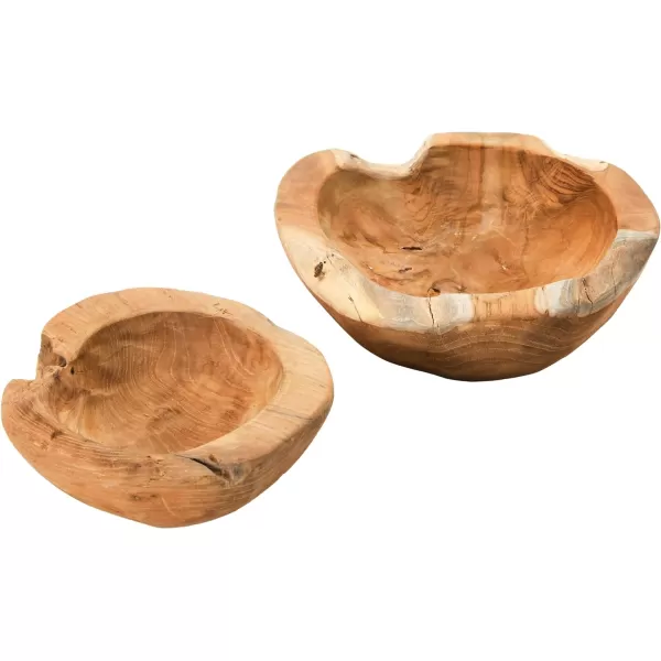 imageCreative CoOp Teakwood Set of 2 Each One Will Vary Bowl Brown 2