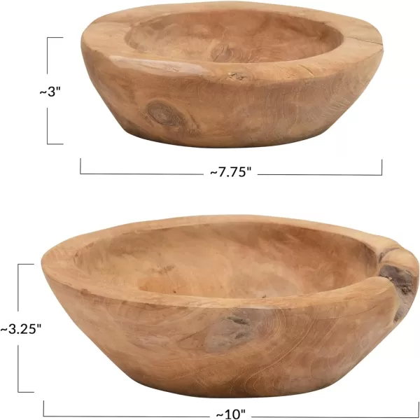 imageCreative CoOp Teakwood Set of 2 Each One Will Vary Bowl Brown 2