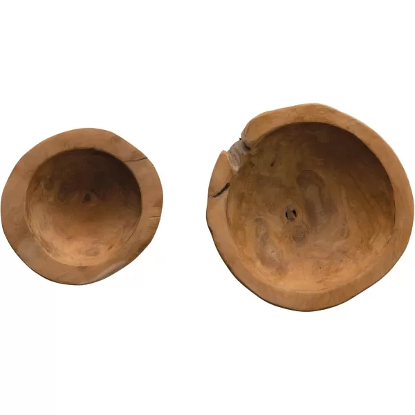 imageCreative CoOp Teakwood Set of 2 Each One Will Vary Bowl Brown 2