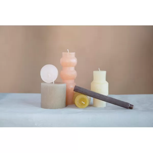 imageCreative CoOp Unscented Pleated Taper Candles in Box Set of 12Leather