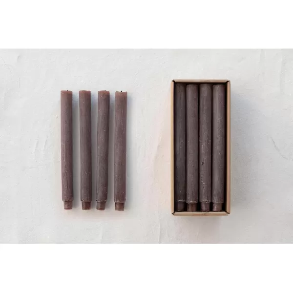 imageCreative CoOp Unscented Pleated Taper Candles in Box Set of 12Leather