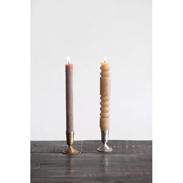 imageCreative CoOp Unscented Pleated Taper Candles in Box Set of 12Leather