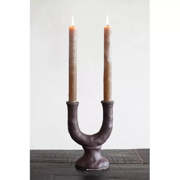 imageCreative CoOp Unscented Pleated Taper Candles in Box Set of 12Linen