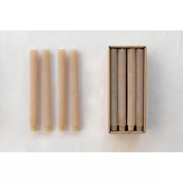 imageCreative CoOp Unscented Pleated Taper Candles in Box Set of 12Linen