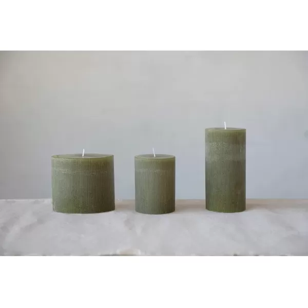 imageCreative CoOp Unscented Pleated Taper Candles in Box Set of 12Olive