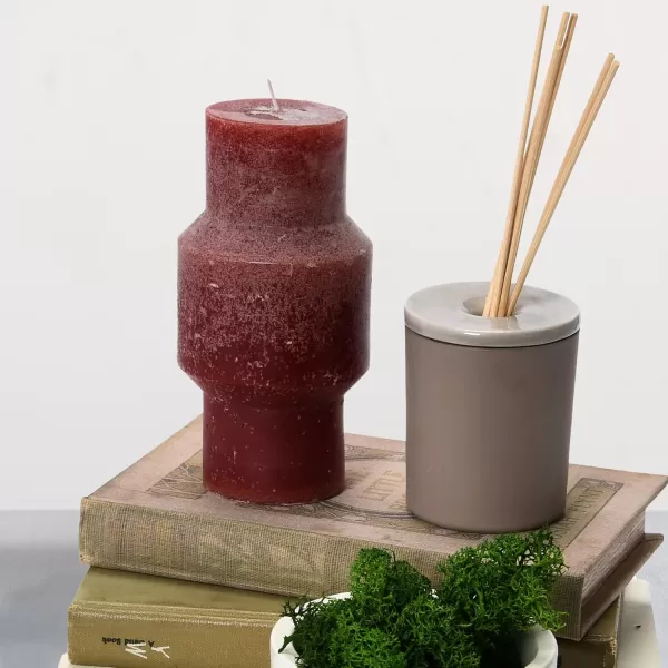 imageCreative CoOp Unscented Totem Taper Candles in Box Set of 2 CappuccinoCabernet