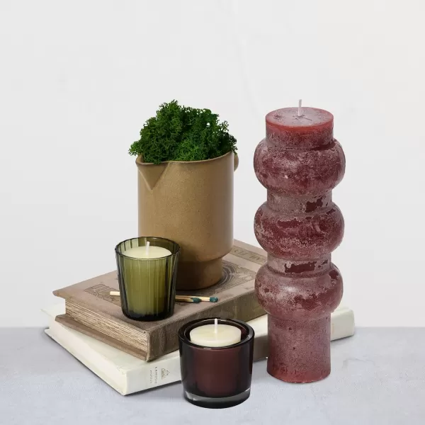 imageCreative CoOp Unscented Totem Taper Candles in Box Set of 2 CappuccinoCabernet