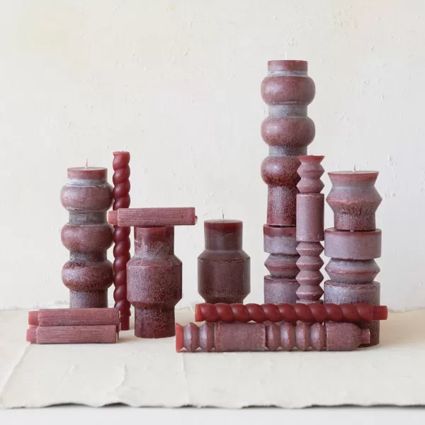 imageCreative CoOp Unscented Totem Taper Candles in Box Set of 2 CappuccinoCabernet