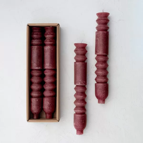 imageCreative CoOp Unscented Totem Taper Candles in Box Set of 2 CappuccinoCabernet