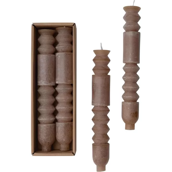 imageCreative CoOp Unscented Totem Taper Candles in Box Set of 2 CappuccinoCappuccino