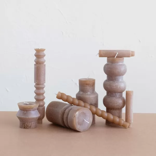 imageCreative CoOp Unscented Totem Taper Candles in Box Set of 2 CappuccinoCappuccino