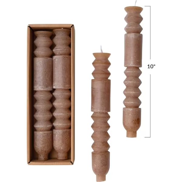 imageCreative CoOp Unscented Totem Taper Candles in Box Set of 2 CappuccinoCappuccino