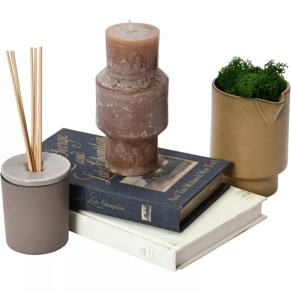 imageCreative CoOp Unscented Totem Taper Candles in Box Set of 2 CappuccinoCappuccino