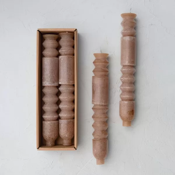 imageCreative CoOp Unscented Totem Taper Candles in Box Set of 2 CappuccinoCappuccino