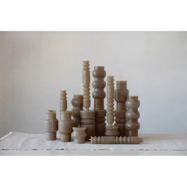 imageCreative CoOp Unscented Totem Taper Candles in Box Set of 2 CappuccinoOlive