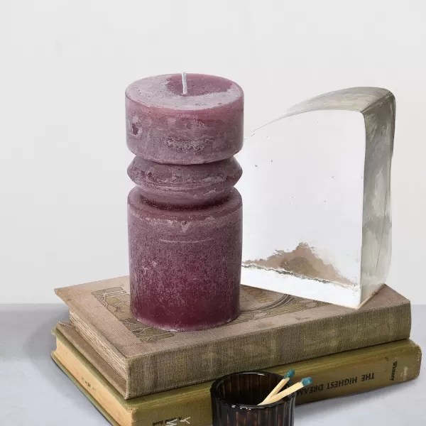 imageCreative CoOp Unscented Totem Taper Candles in Box Set of 2 CappuccinoPinot