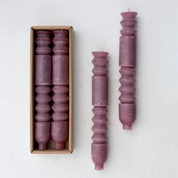 imageCreative CoOp Unscented Totem Taper Candles in Box Set of 2 CappuccinoPinot