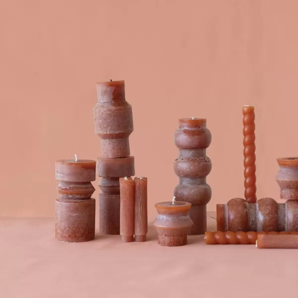 imageCreative CoOp Unscented Totem Taper Candles in Box Set of 2 CappuccinoSpice