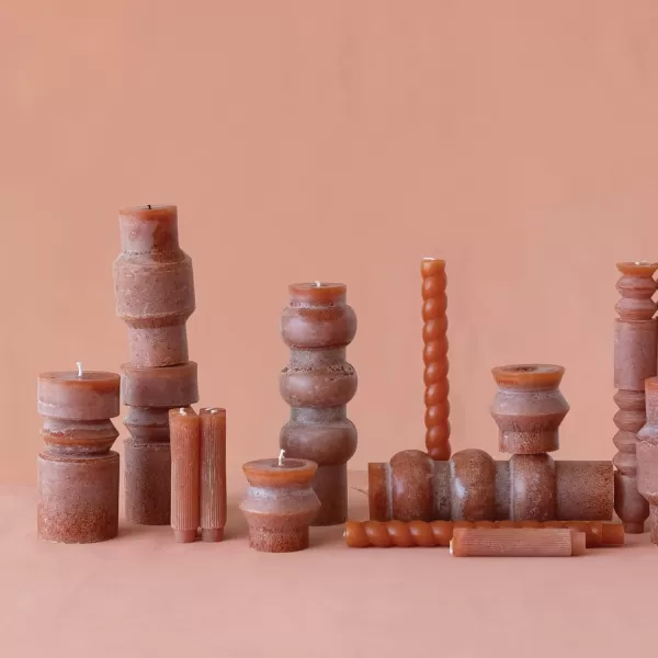 imageCreative CoOp Unscented Totem Taper Candles in Box Set of 2 CappuccinoSpice