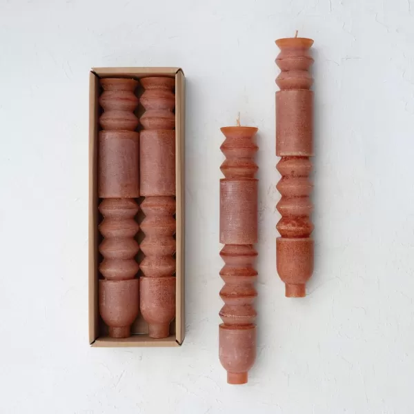 imageCreative CoOp Unscented Totem Taper Candles in Box Set of 2 CappuccinoSpice