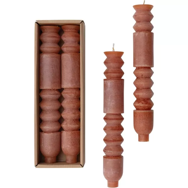imageCreative CoOp Unscented Totem Taper Candles in Box Set of 2 CappuccinoSpice