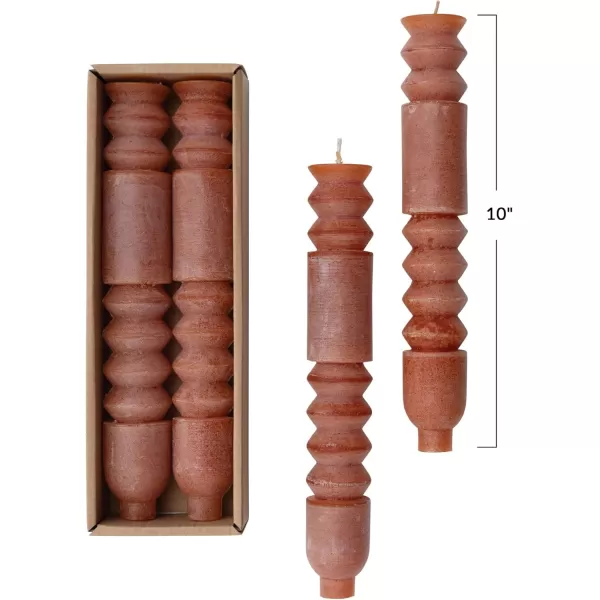 imageCreative CoOp Unscented Totem Taper Candles in Box Set of 2 CappuccinoSpice