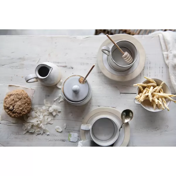 imageCreative CoOp White Stoneware Sugar Pot with Lid 38quot L x 38quot W x 44quot HWhite