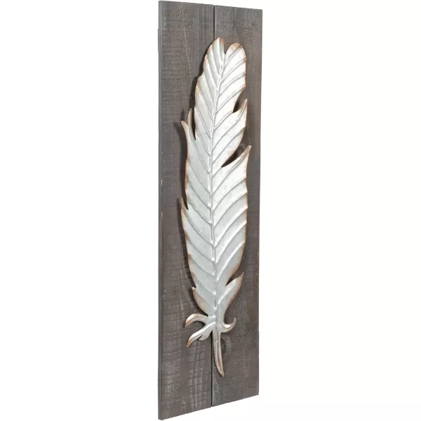 imageCreative CoOp Wood Wall Dcor with Metal Feather