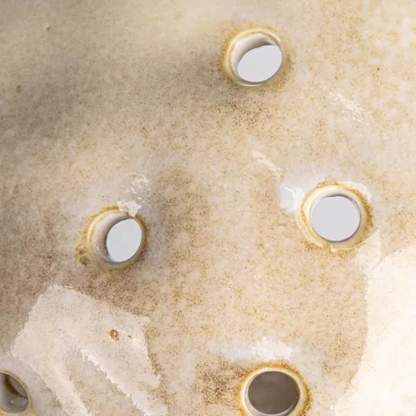 imageSet of 2 Cream Stoneware Colanders