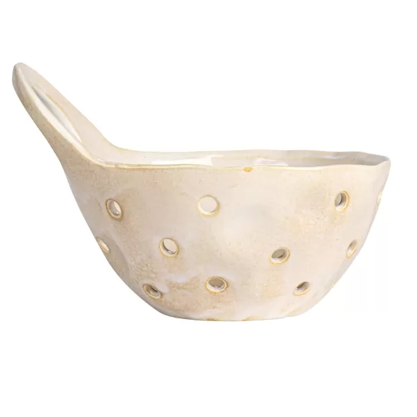 imageSet of 2 Cream Stoneware Colanders