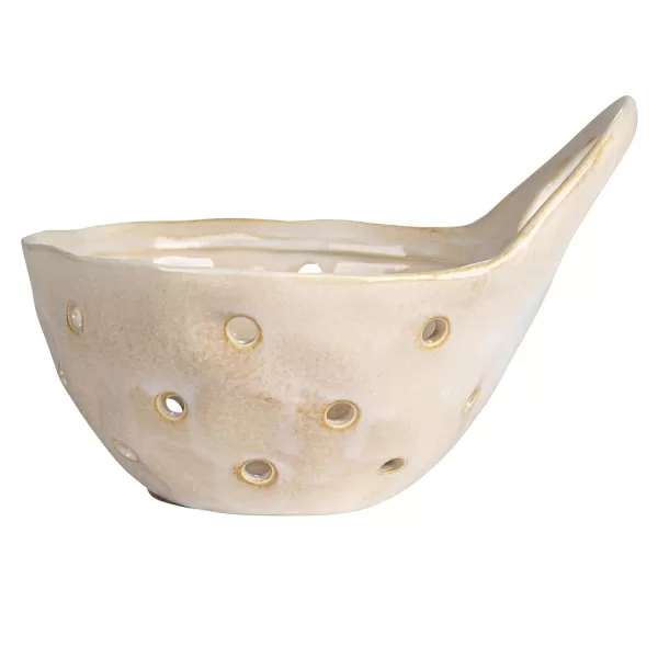 imageSet of 2 Cream Stoneware Colanders