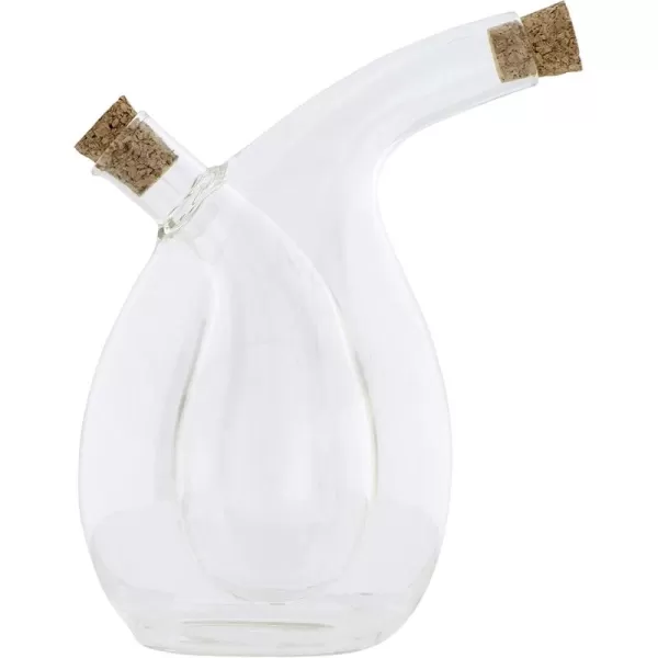 imageClear Handblown Glass Two in One Oil ampamp Vinegar Cruet with Cork Stoppers