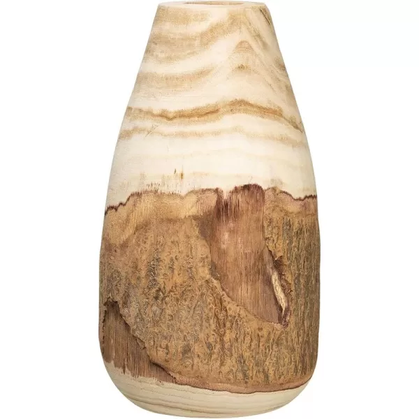 imageCreative CoOp 13quot H Carved Paulownia Wood Live Edge Each one Will Vary Vase 125quot Brown125