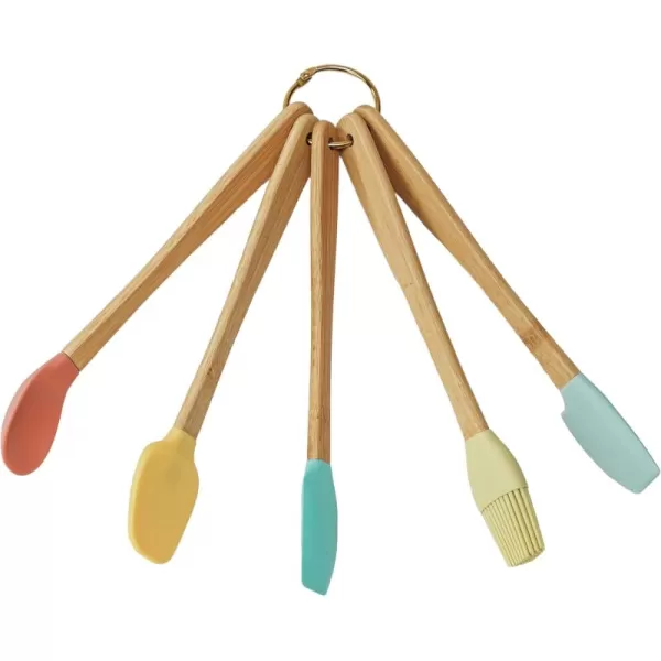 imageCreative CoOp Bamboo and Silicone Spatula Set Multicolor Set of 5Brights
